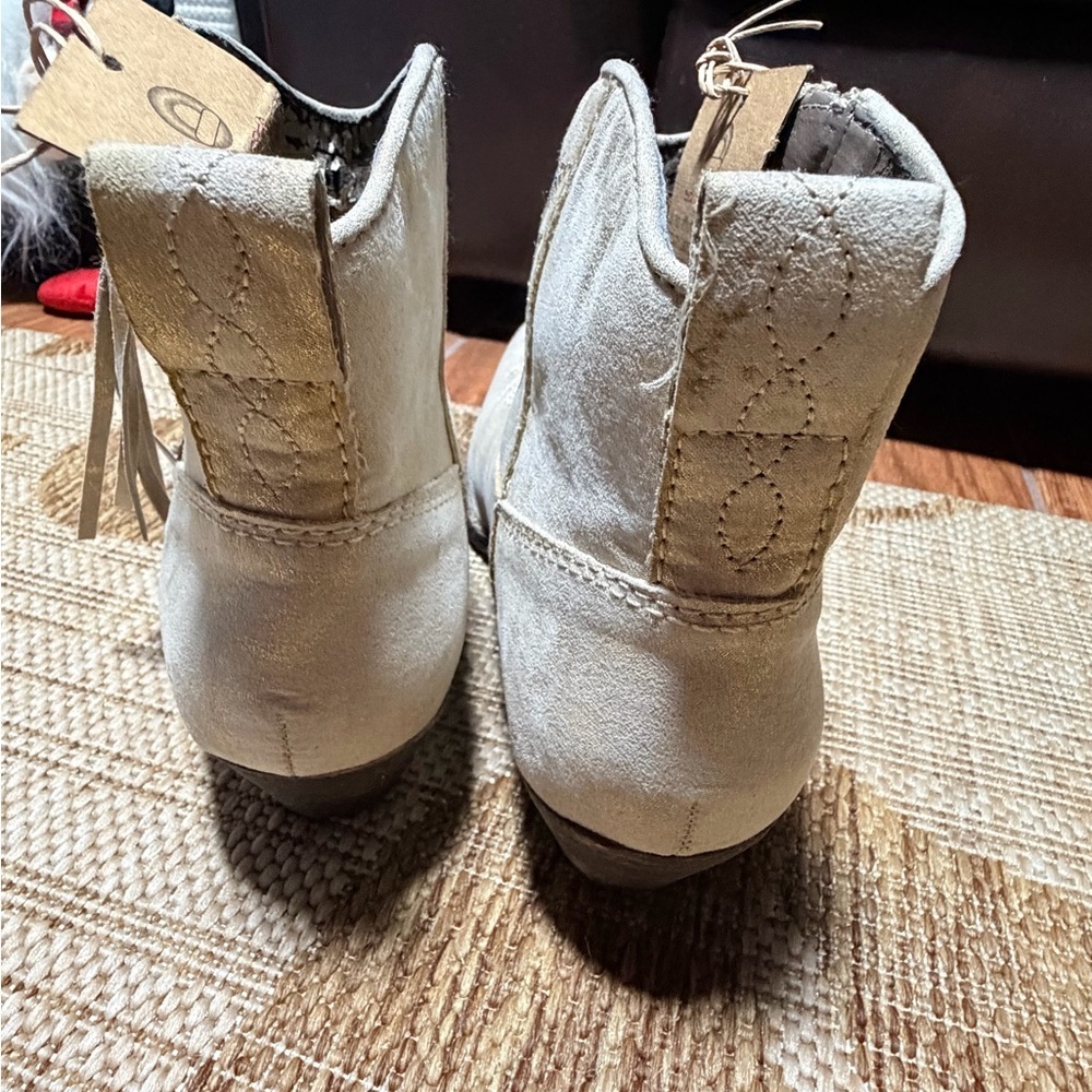 BIG BUDDHA Cowgirl Cowboy Gold shimmer Ankle Boots, BNWT Size 8 - Picture 6 of 14